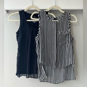 Black Sleeveless Layered Tanks
